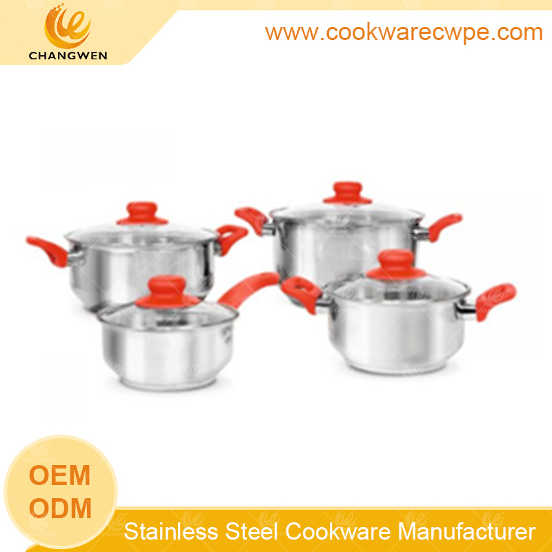 stainless steel cookware wholesale stock pot cookware set stainless steel cook pan frying pan China best cookware manufacturers CW51014-08N01