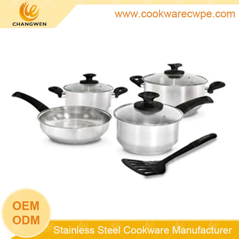best cookware set on the market frying pan pot cookware kitchen set stainless steel cookware manufacturer changwen CW51015-08N01