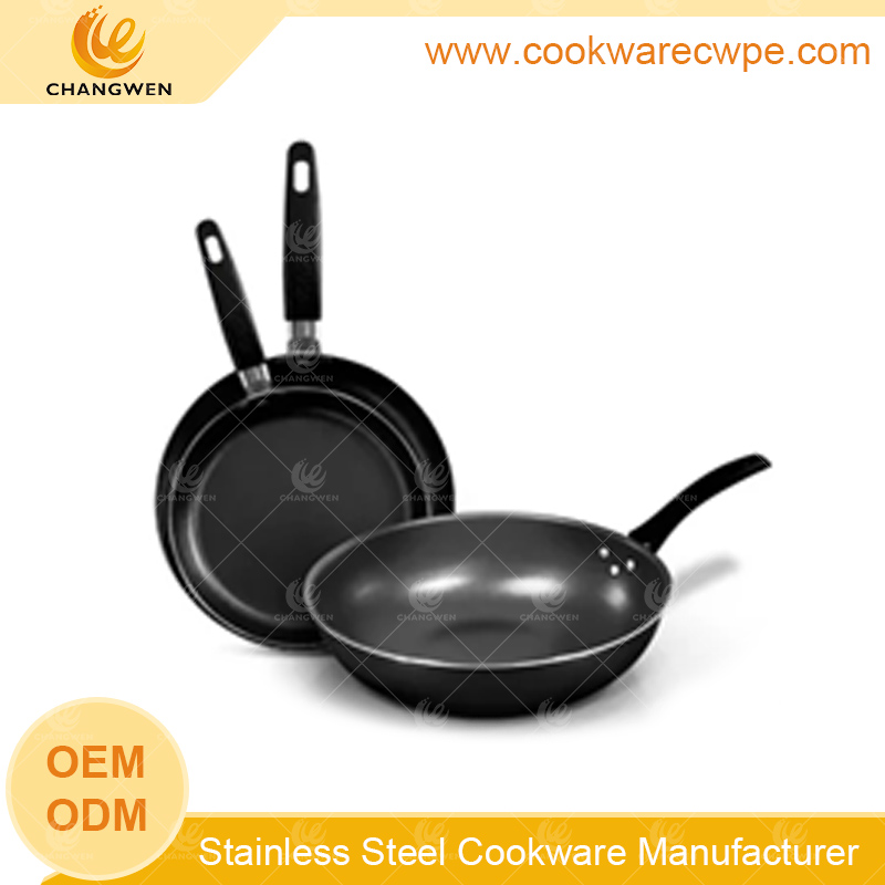 wholesale price 3 pcs aluminum nonstick frying pans  bakelite handle heat-resistant paint cooking pot manufacturers CW51018-03Y01
